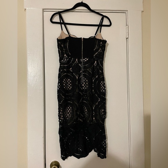 Lac Bleu Black Lace MIDI Dress Size Medium - Picture 10 of 14